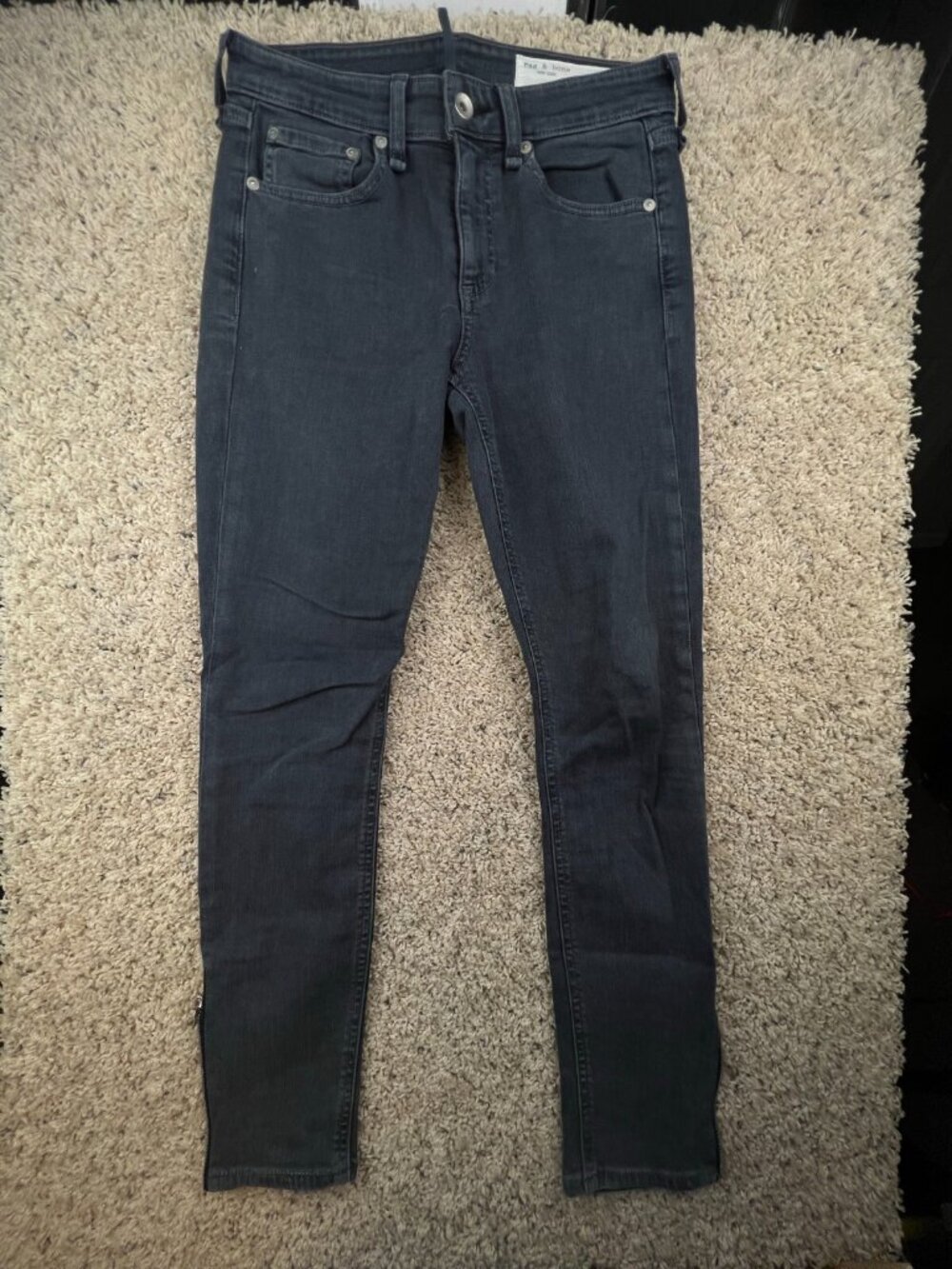Rag and Bone Womens Pants Size 25 Gray Casual Tapered Zip Ankle Leg w Pockets